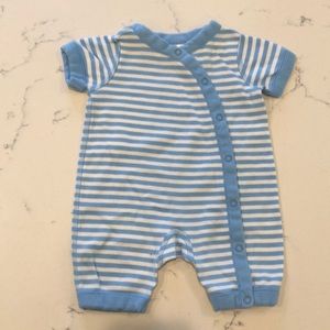 Hanna Andersson Light Blue Striped Onesie